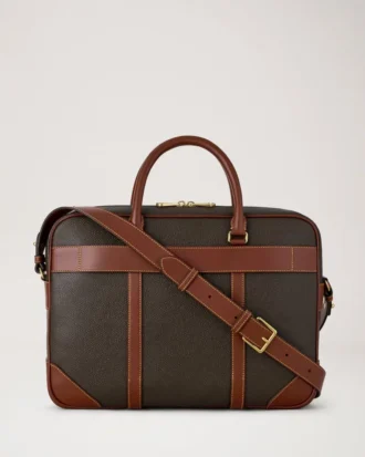 Heritage Briefcase Mole & Cognac Bio-Based Scotchgrain