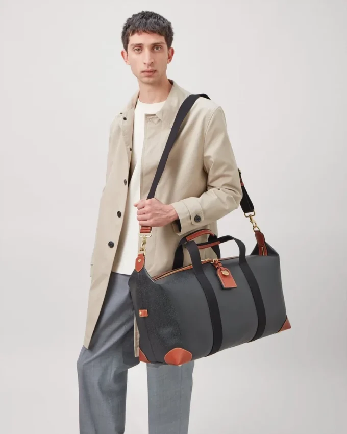 Heritage Medium Clipper Black & Cognac Printed Bioveg Scotchgrain & Flat Calf