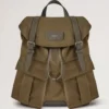 Heritage Waxed Backpack Dark Moss Waxed Cotton Women