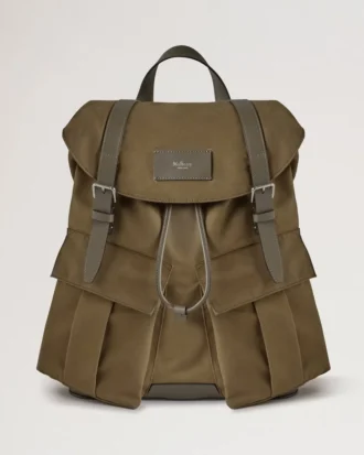 Heritage Waxed Backpack Dark Moss Waxed Cotton Women
