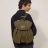 Heritage Waxed Backpack Dark Moss Waxed Cotton Women