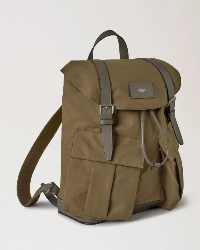 Heritage Waxed Backpack Dark Moss Waxed Cotton Women