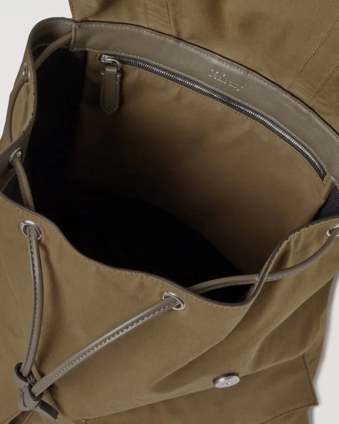 Heritage Waxed Backpack Dark Moss Waxed Cotton Women