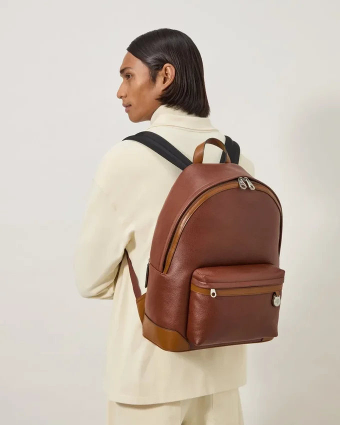 Heritage Zipped Backpack Oak Two-Tone Small Classic Grain