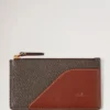 Heritage Zipped Long Card Holder Mole & Cognac Printed Bioveg Scotchgrain & Flat Calf
