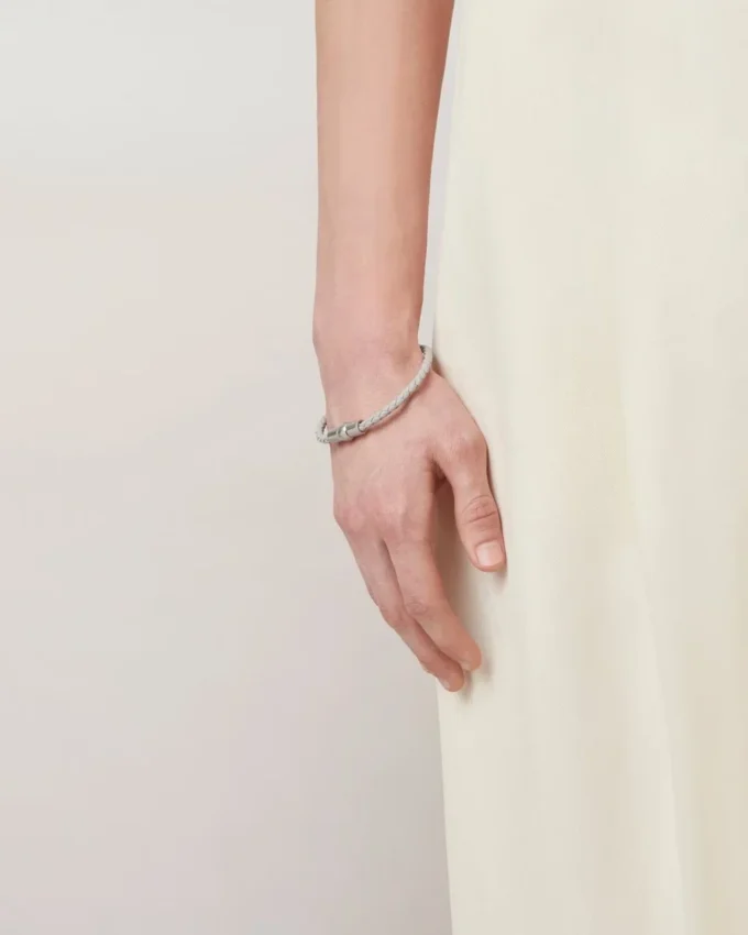 Iris Bracelet Charcoal & Solid Grey Heavy Grain