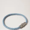 Iris Bracelet Poplin Blue Heavy Grain & Stainless Steel