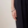 Iris Bracelet Poplin Blue Heavy Grain & Stainless Steel