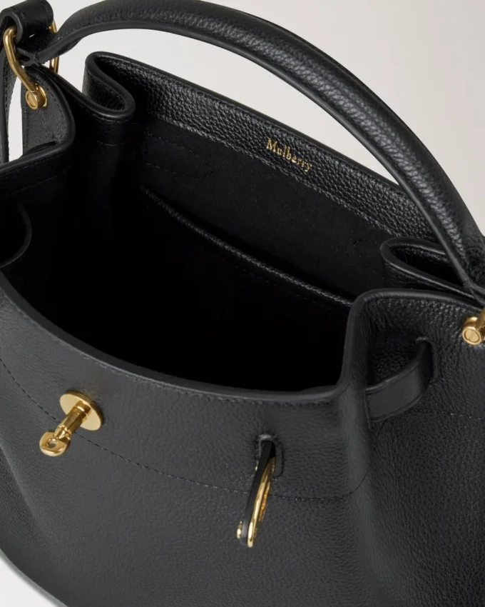 Islington Bucket Black Small Classic Grain Women