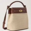Islington Bucket Oak & Natural Raffia & Leather