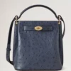 Islington Bucket Stormy Blue Ostrich Top Handle Bags