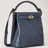 Islington Bucket Stormy Blue Ostrich Top Handle Bags