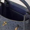 Islington Bucket Stormy Blue Ostrich Top Handle Bags