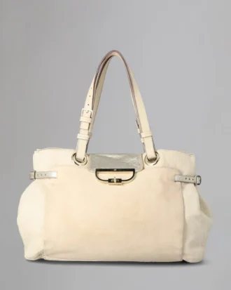 Jenah Tote Pre-Loved Beige Mix Material Pre-Loved Bags