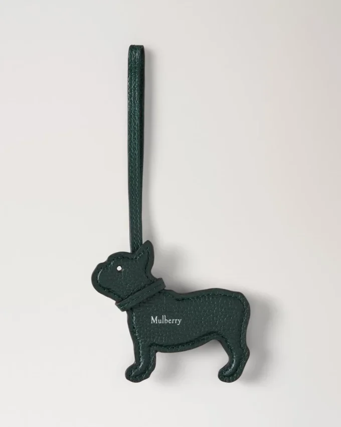 Lanyard Keyring – Frenchie Dog Mulberry Green Small Classic Grain
