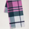 Large Check Merino Wool Scarf Cream Merino Wool