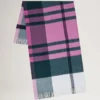 Large Check Merino Wool Scarf Cream Merino Wool