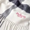 Large Check Merino Wool Scarf Cream Merino Wool