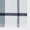 Large Check Merino Wool Scarf Cream Merino Wool