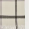 Large Check Merino Wool Scarf Eggshell & Olive Merino Wool