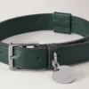 Large Leather Dog Collar Mulberry Green Small Classic Grain