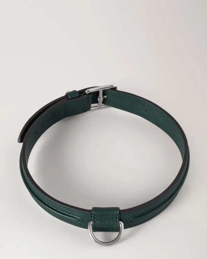 Large Leather Dog Collar Mulberry Green Small Classic Grain