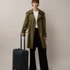 Leather 4 Wheel Suitcase Night Sky Small Classic Grain