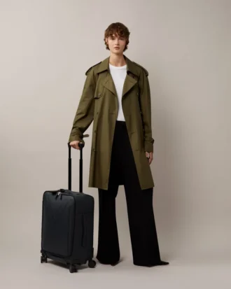 Leather 4 Wheel Suitcase Night Sky Small Classic Grain