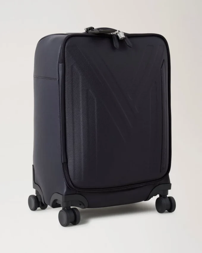 Leather 4 Wheel Suitcase Night Sky Small Classic Grain