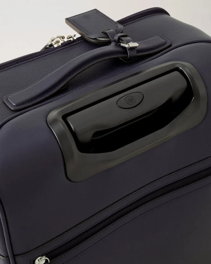 Leather 4 Wheel Suitcase Night Sky Small Classic Grain