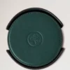 Leather Coaster Set Mulberry Green Calf Leather