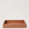 Leather Tray Vintage Oak Calf Leather & Wood Lifestyle