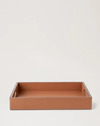 Leather Tray Vintage Oak Calf Leather & Wood Lifestyle