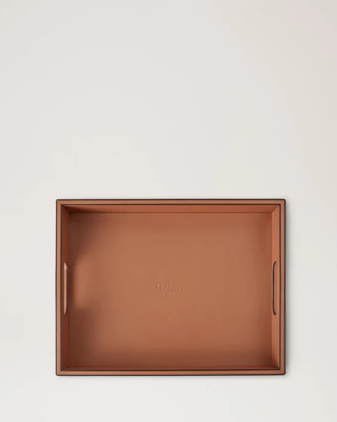 Leather Tray Vintage Oak Calf Leather & Wood Lifestyle