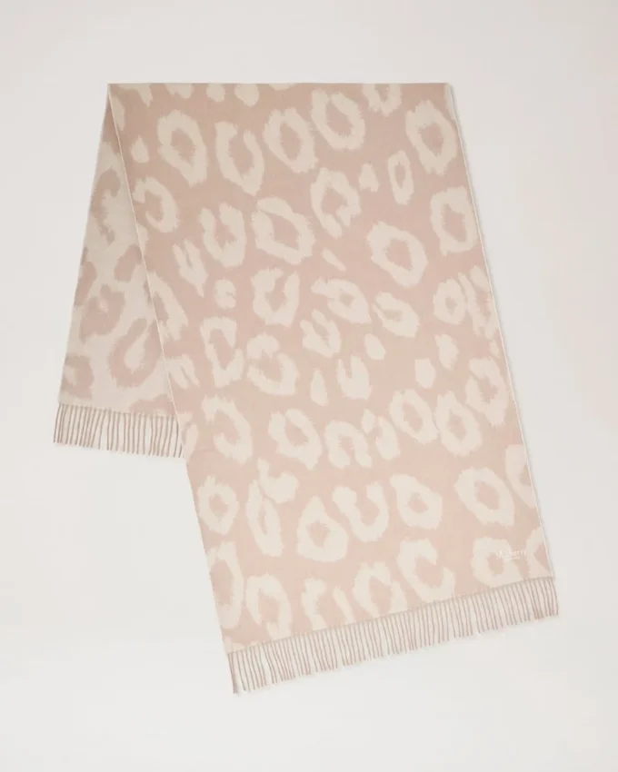 Leopard Merino Wool Scarf Maple & Ecru Merino Wool