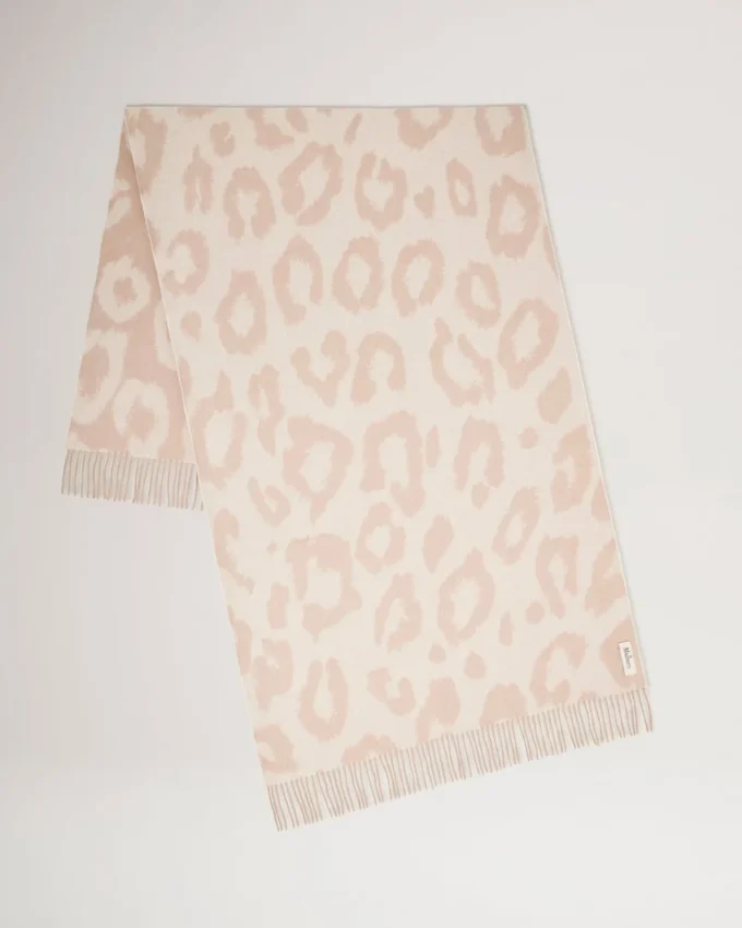 Leopard Merino Wool Scarf Maple & Ecru Merino Wool