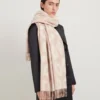 Leopard Merino Wool Scarf Maple & Ecru Merino Wool