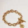 Lily Chain Bracelet Gold Coated Stainless Steel