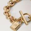Lily Leather Chain Bracelet Small Crumpet  Small Classic Grain & Plated Stainless Steel