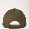 Logo Embroidered Baseball Cap Linen Green Cotton