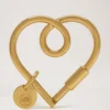 Looped Heart Keyring Gold Zinc Women
