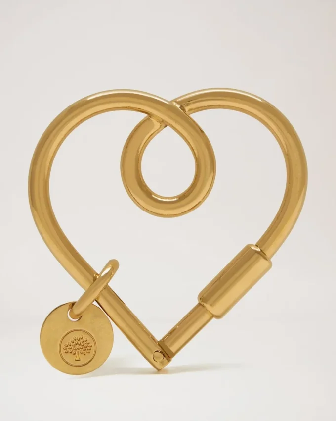 Looped Heart Keyring Gold Zinc Women