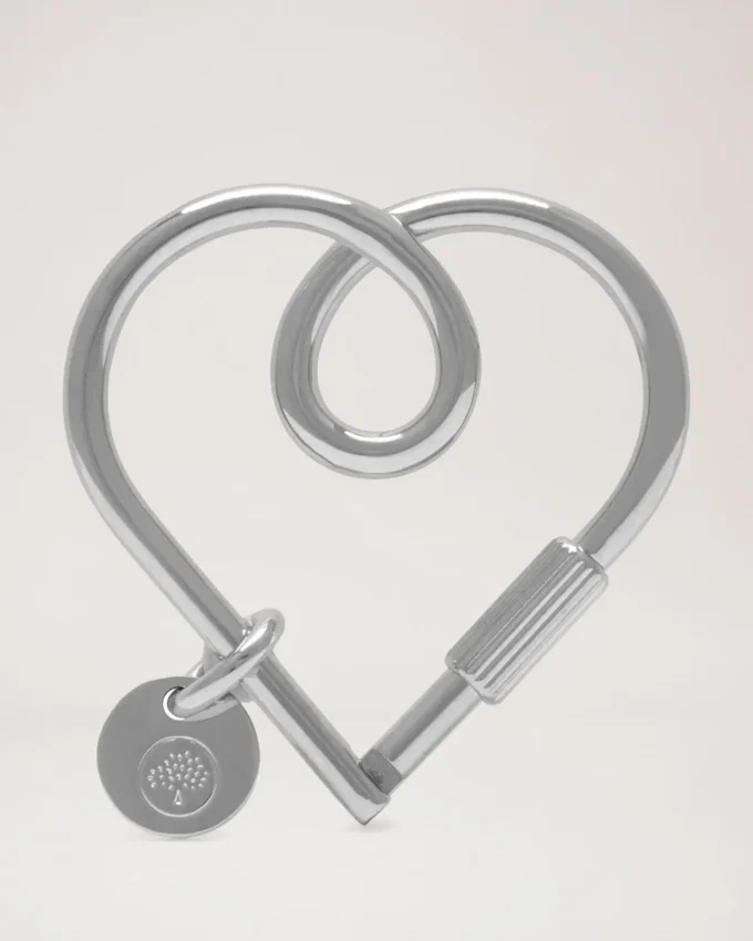 Looped Heart Keyring Silver Zinc Women