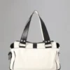 Mabel Pre-Loved White & Black Light Grainy Pre-Loved Bags