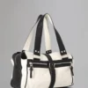 Mabel Pre-Loved White & Black Light Grainy Pre-Loved Bags