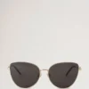 Maisie Sunglasses Gold & Dark Grey Metal Sunglasses