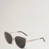 Maisie Sunglasses Gold & Dark Grey Metal Sunglasses