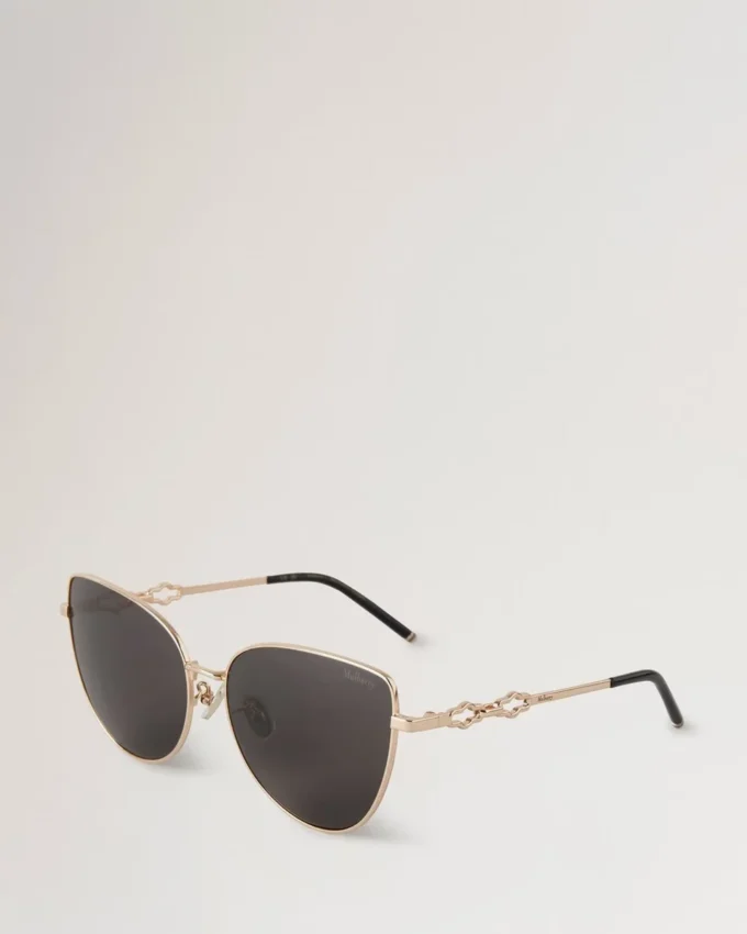 Maisie Sunglasses Gold & Dark Grey Metal Sunglasses