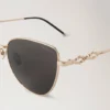 Maisie Sunglasses Gold & Dark Grey Metal Sunglasses