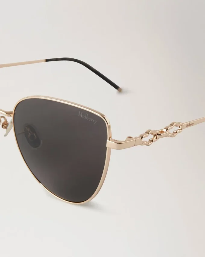 Maisie Sunglasses Gold & Dark Grey Metal Sunglasses